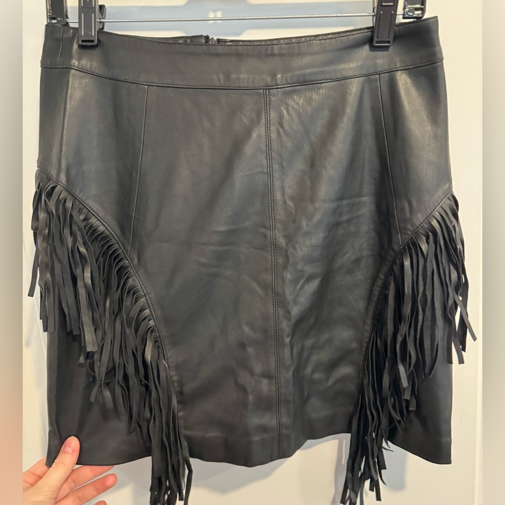 Black leather skirt